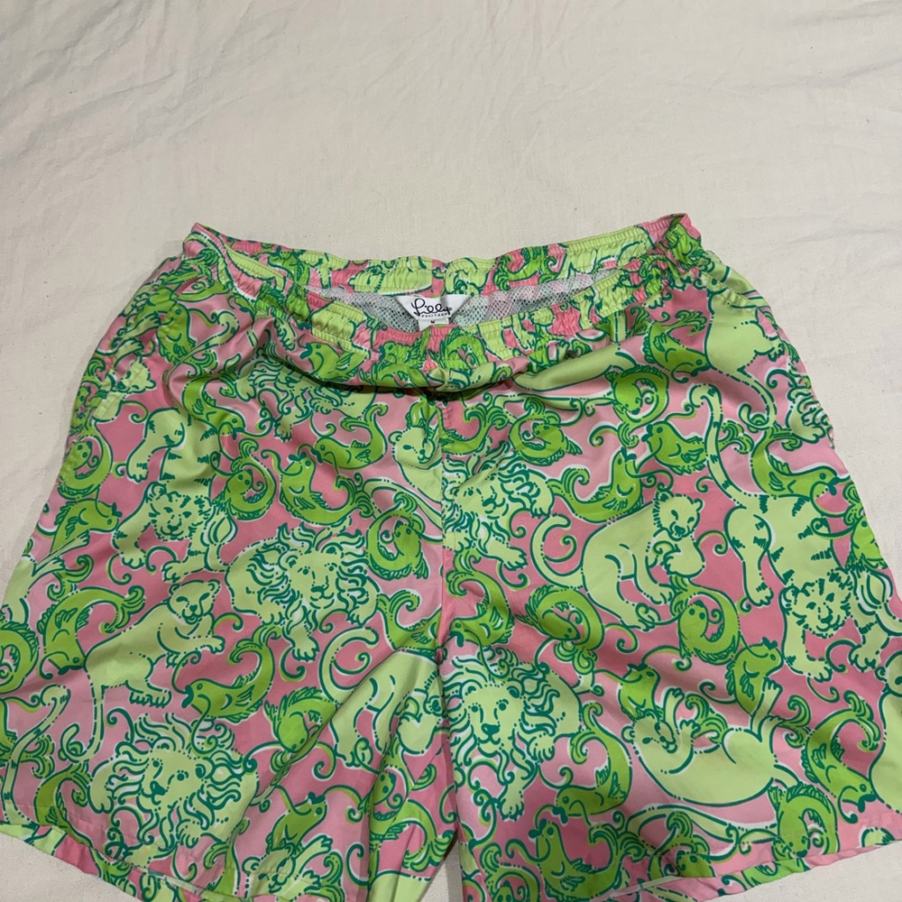 Lilly Pulitzer Pink and Green Printed Men’s Swim Shorts